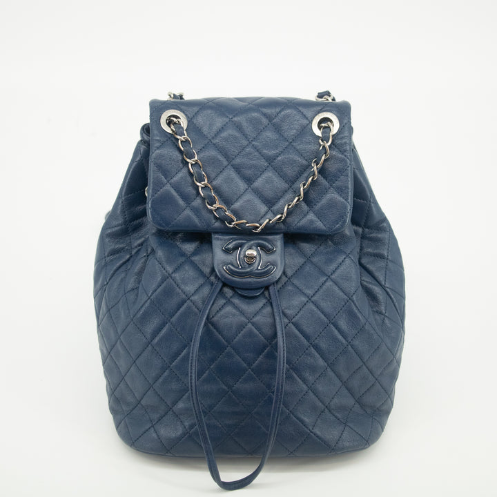 Chanel Navy Blue Matelasse Caviar Skin Backpack #1302