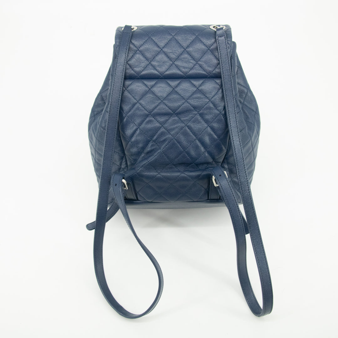 Chanel Navy Blue Matelasse Caviar Skin Backpack #1302