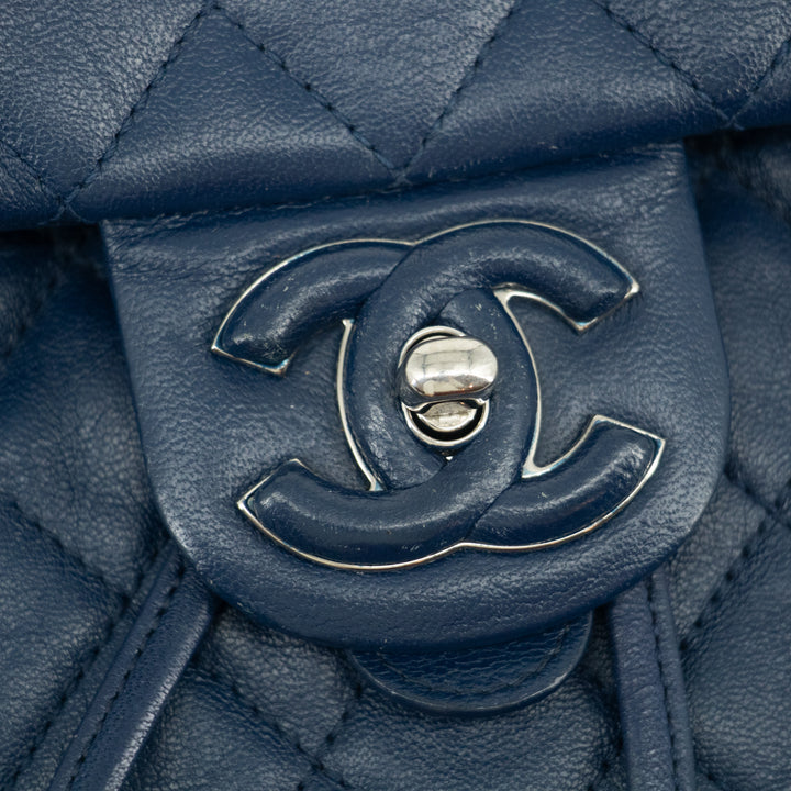 Chanel Navy Blue Matelasse Caviar Skin Backpack #1302