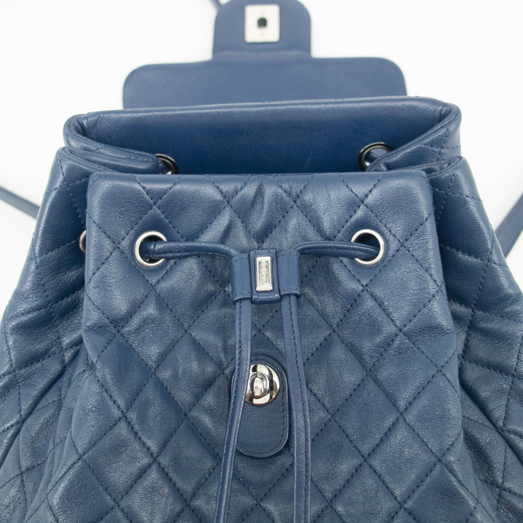 Chanel Navy Blue Matelasse Caviar Skin Backpack #1302