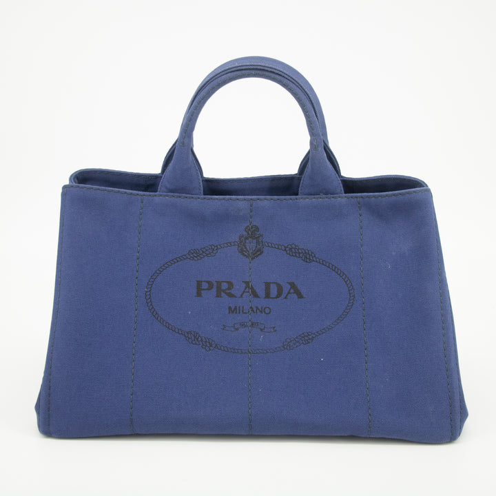 Prada Cobalt Large Canapa Logo Tote #1368