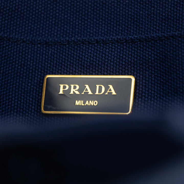 Prada Cobalt Large Canapa Logo Tote #1368