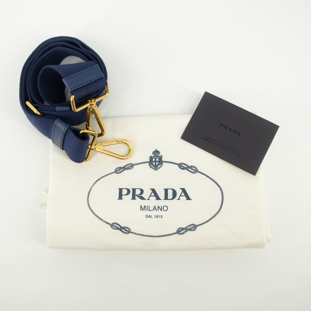 Prada Cobalt Large Canapa Logo Tote #1368