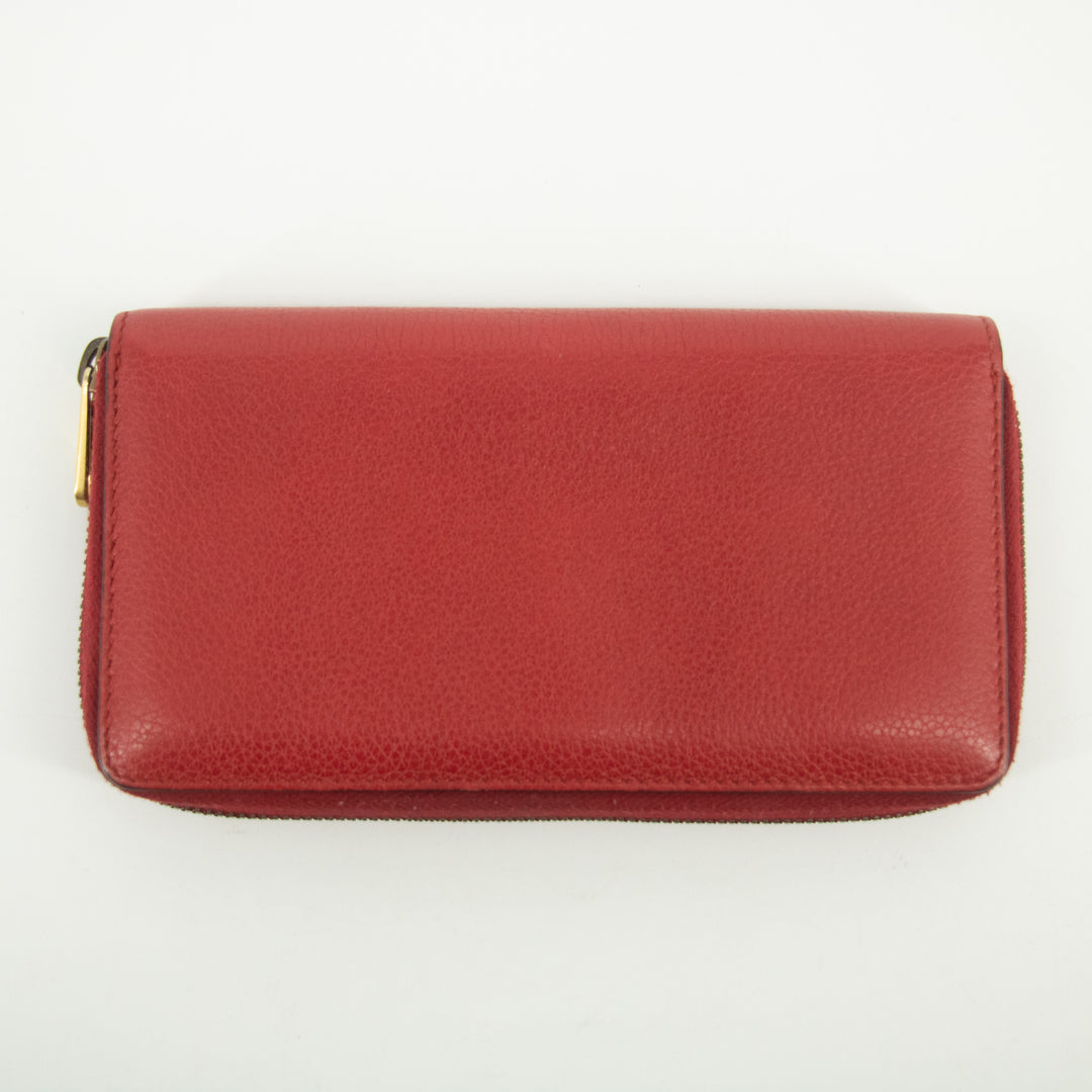 Gucci Red Logo Print Zip Wallet-#1392