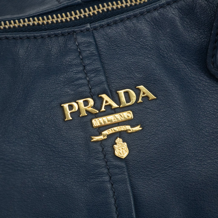 Prada Navy Leather Hobo Shoulder Bag - #1471