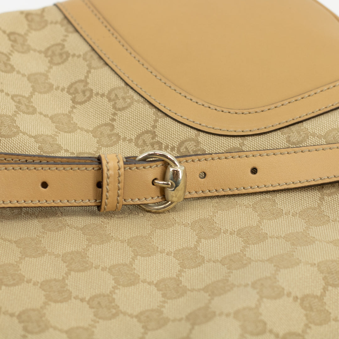 Gucci Beige GG Supreme Canvas Web/Horsebit Detail Crossbody Bag