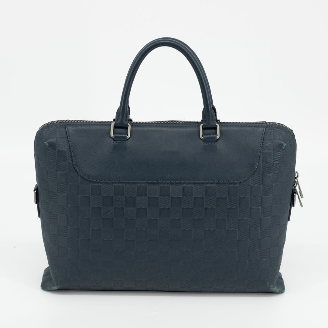 Louis Vuitton Briefcase Damier Infini Navy Business Bag Shoulder Bag #1708