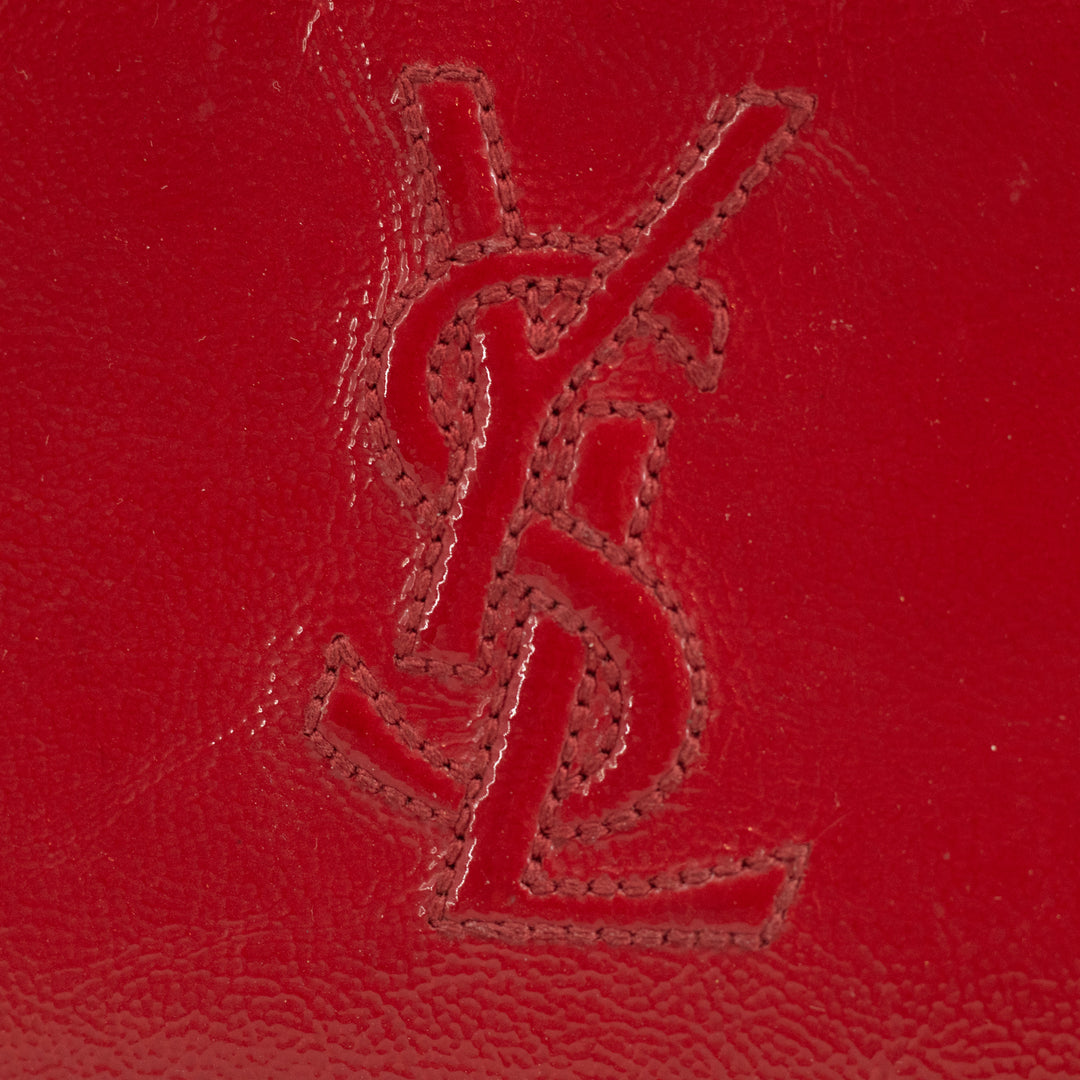 YSL Patent Berry Zip Around Wallet #1751