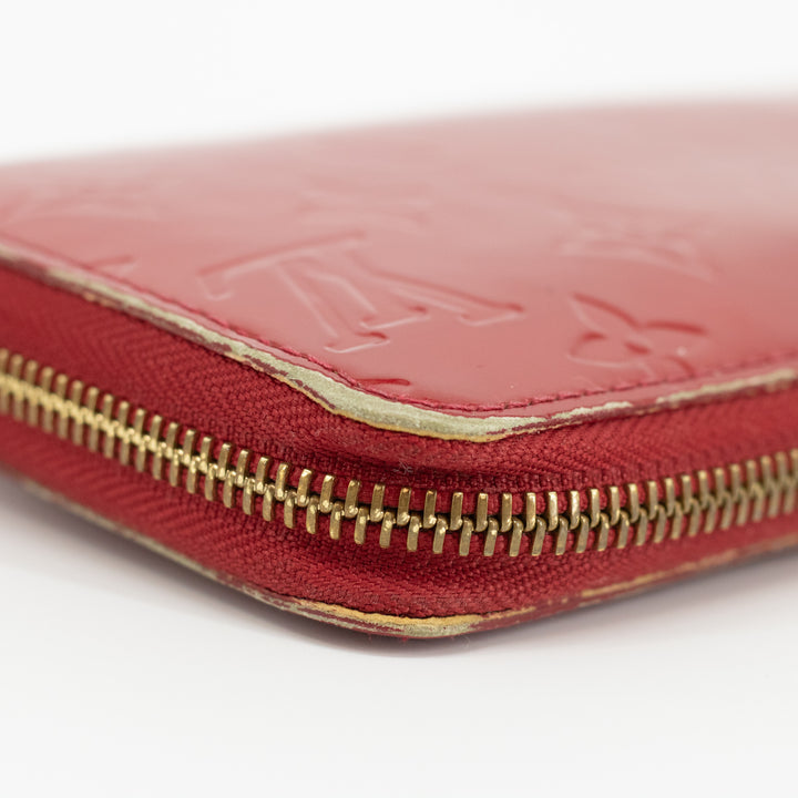 Louis Vuitton Vernis Red Zippy Wallet #1761