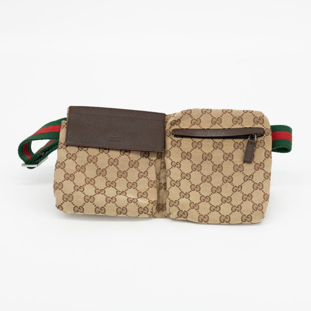 Gucci GG Canvas Sherry Brown Bum Bag #1809