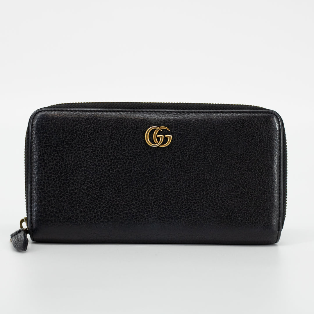 Gucci GG Black Marmont Zip Around Wallet #1845