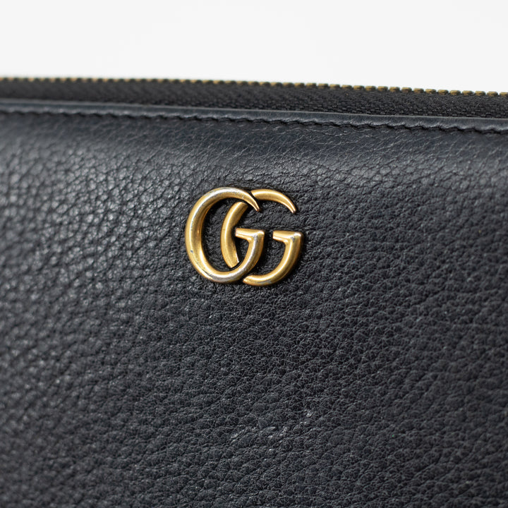 Gucci GG Black Marmont Zip Around Wallet #1845