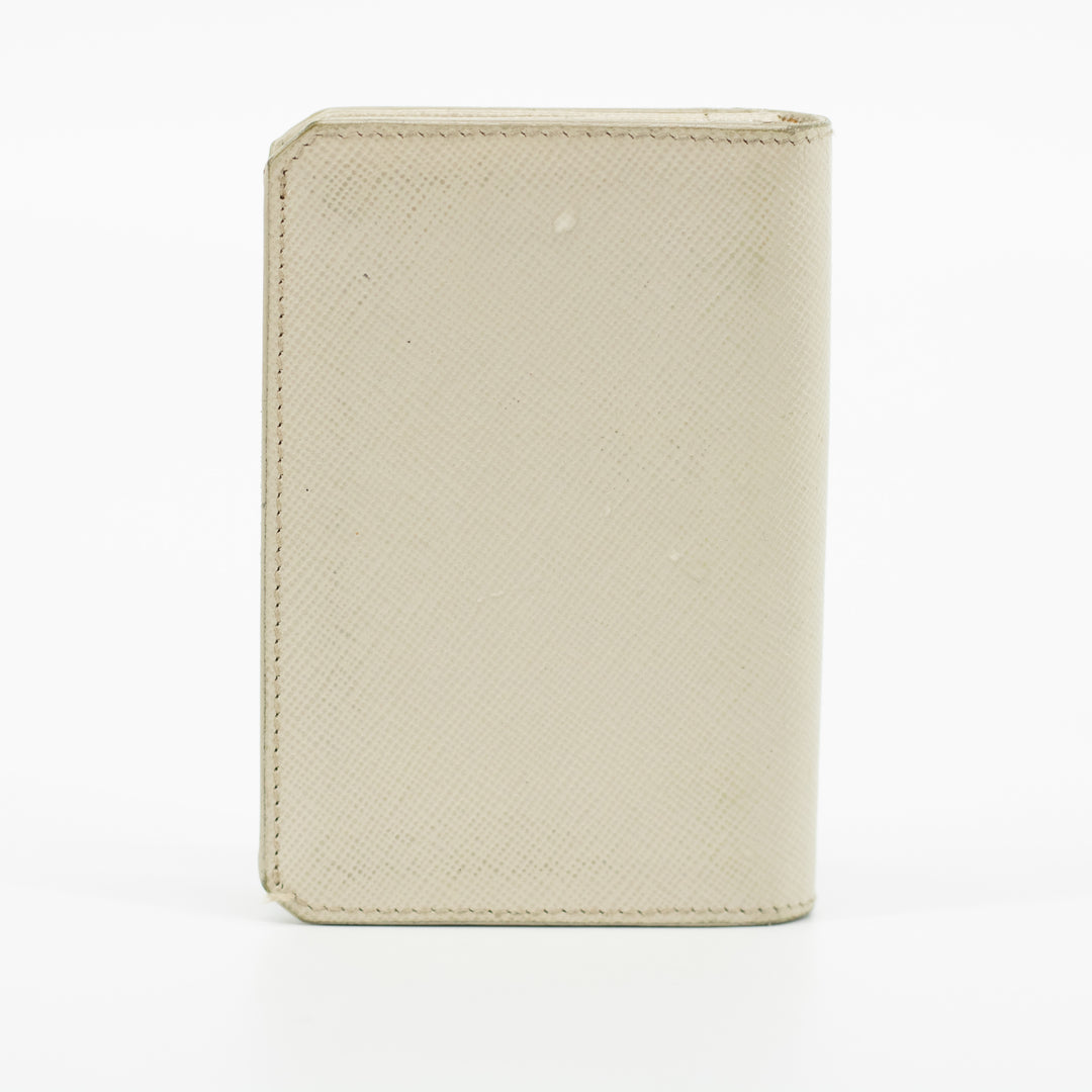 Prada Ivory Saffiano Leather Card Case #1868