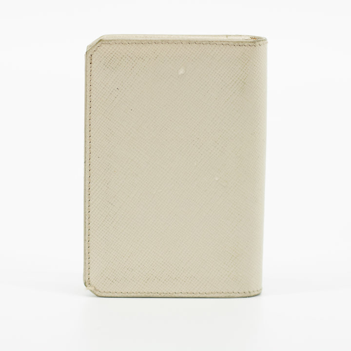 Prada Ivory Saffiano Leather Card Case #1868