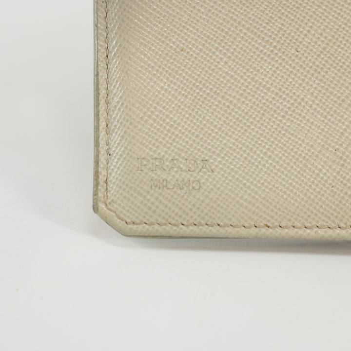 Prada Ivory Saffiano Leather Card Case #1868