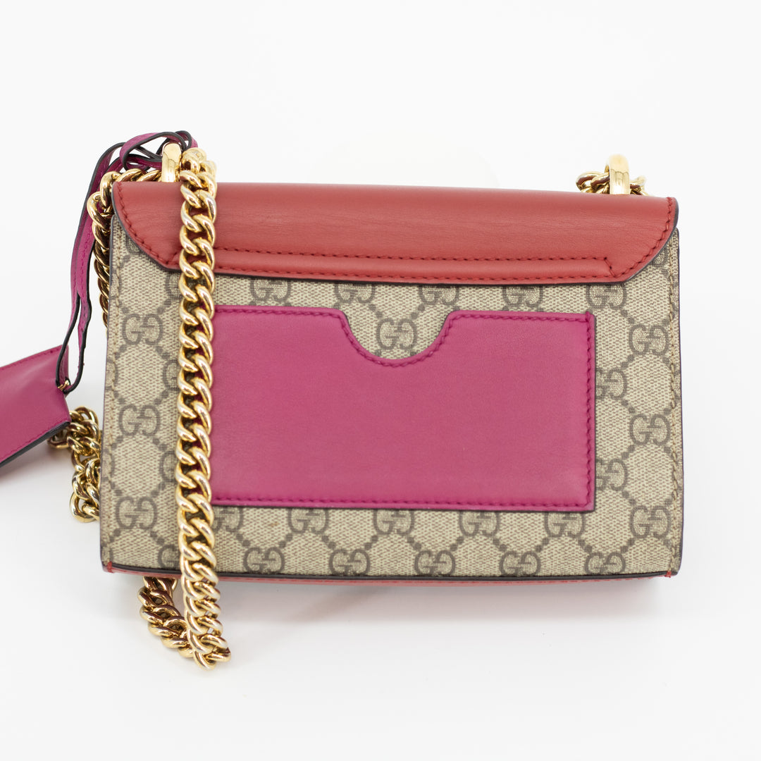 Gucci GG Supreme Canvas Multicolor Padlock Crossbody Bag #1915