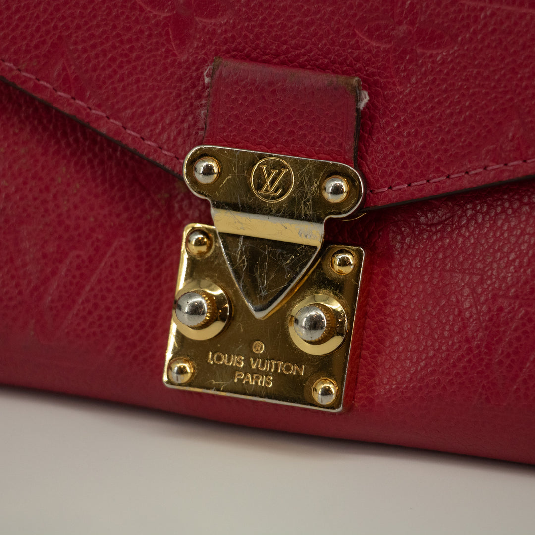 Louis Vuitton Fuschia Pink Monogram Empreinte Portefeuille Wallet #1956