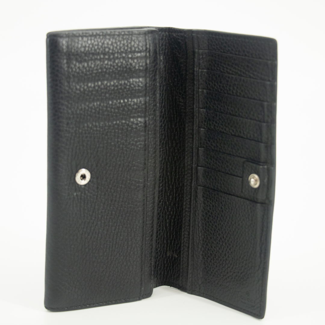 Gucci Black Leather Long Wallet #1970