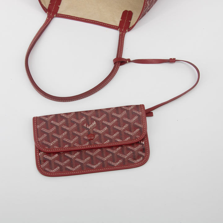 Goyard Red Herringbone Saint Louis PM w/ Pouch  #2018