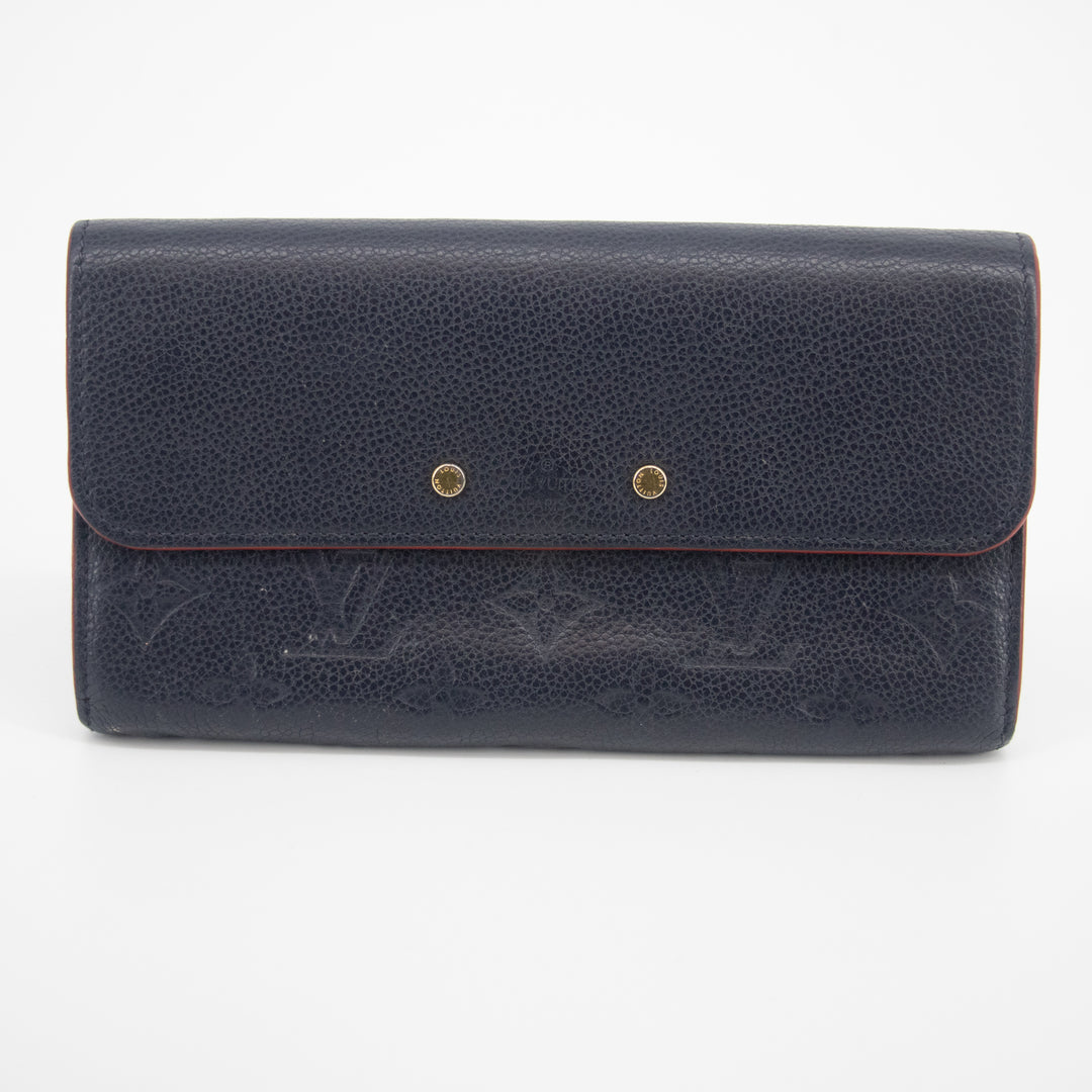 Louis Vuitton Navy Monogram Empreinte Portefeuille Pont Neuf Long Wallet #2033