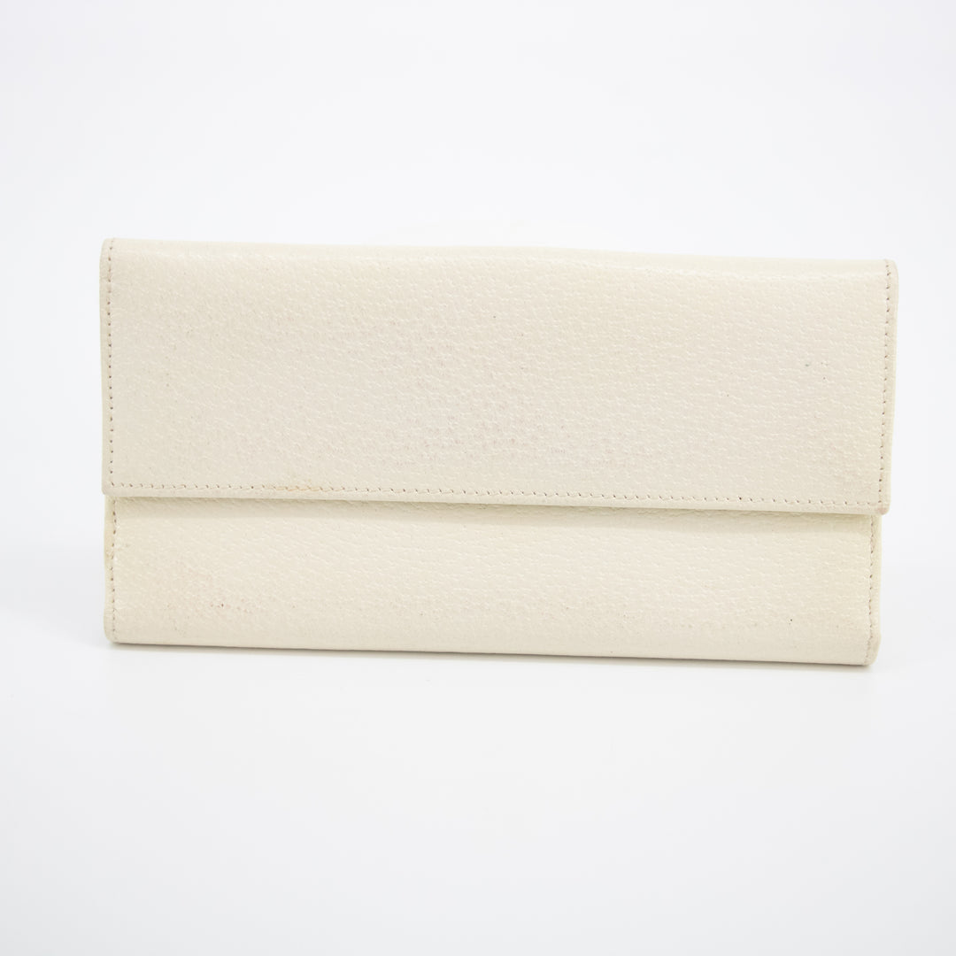 Gucci Ivory Leather Long Wallet #2040