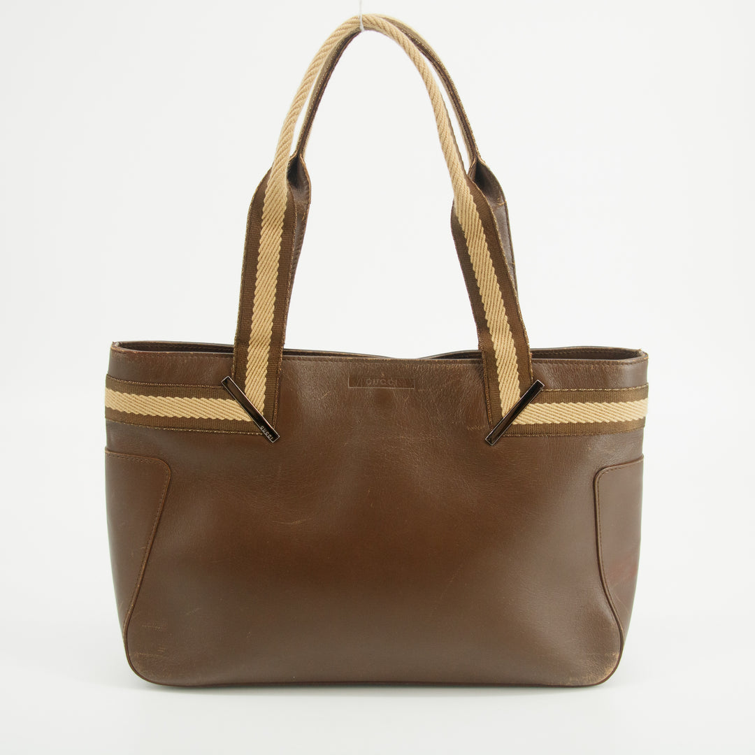 Gucci Brown Leather Tote Bag  #2108