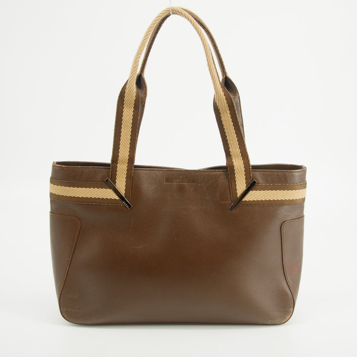 Gucci Brown Leather Tote Bag  #2108