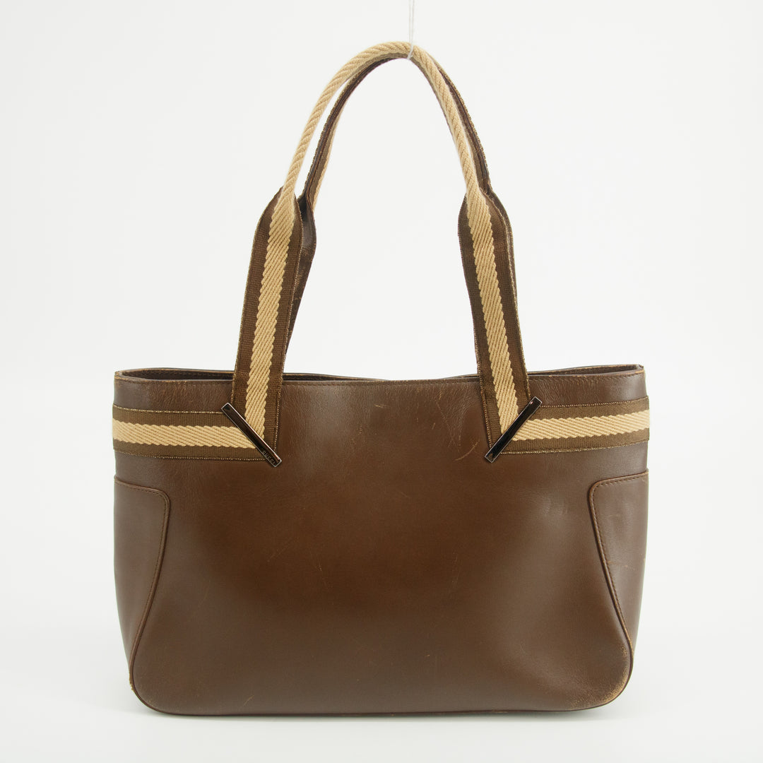 Gucci Brown Leather Tote Bag  #2108