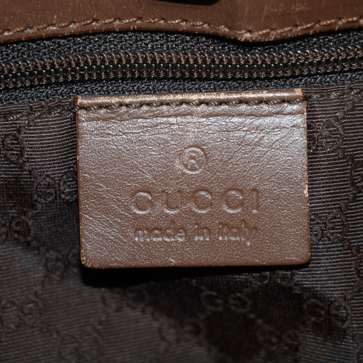 Gucci Brown Leather Tote Bag  #2108