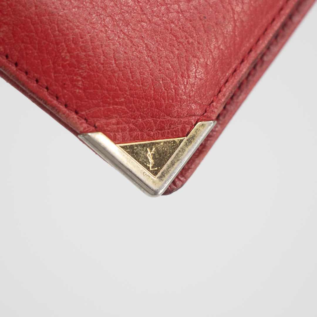 YSL Red Leather Card Holder #2139