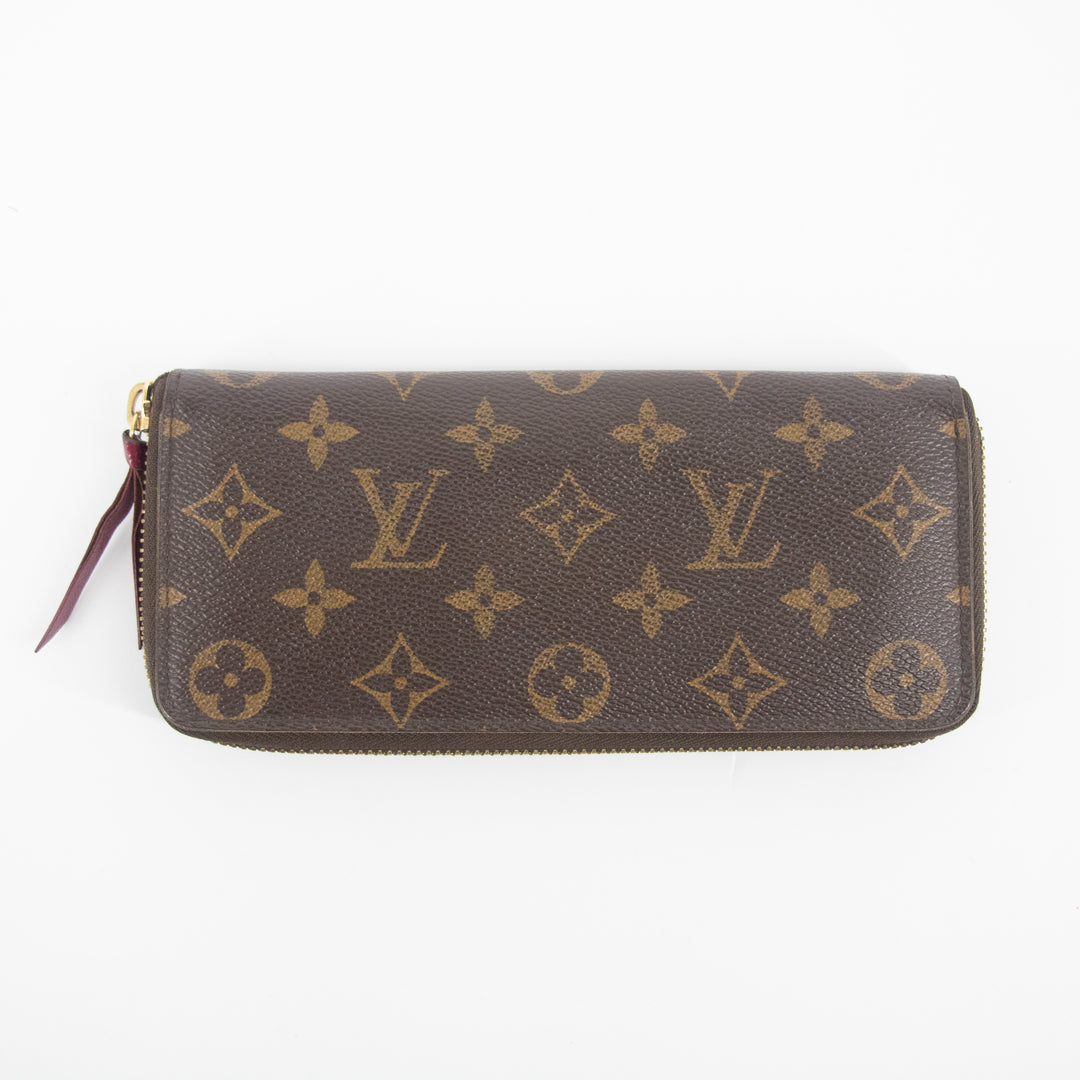 Louis Vuitton Monogram Canvas Clemence Wallet w/ Fuchsia Interior  #2184