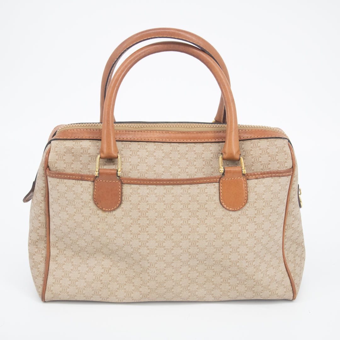 Celine Macadam Light Brown Mini Boston Bag #2202