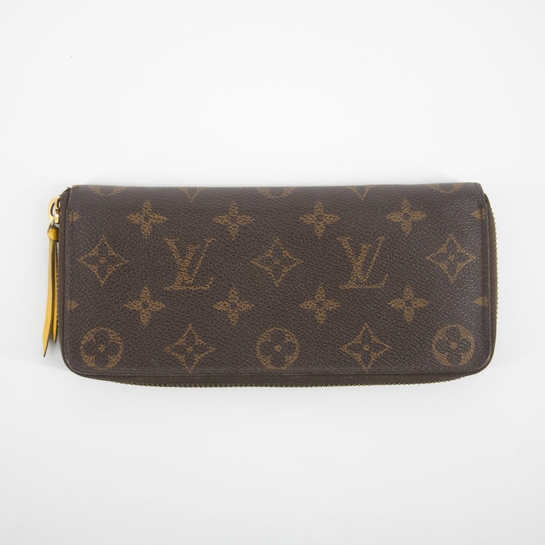 Louis Vuitton Monogram Canvas Clemence Wallet w/ Mimosa Interior #2205