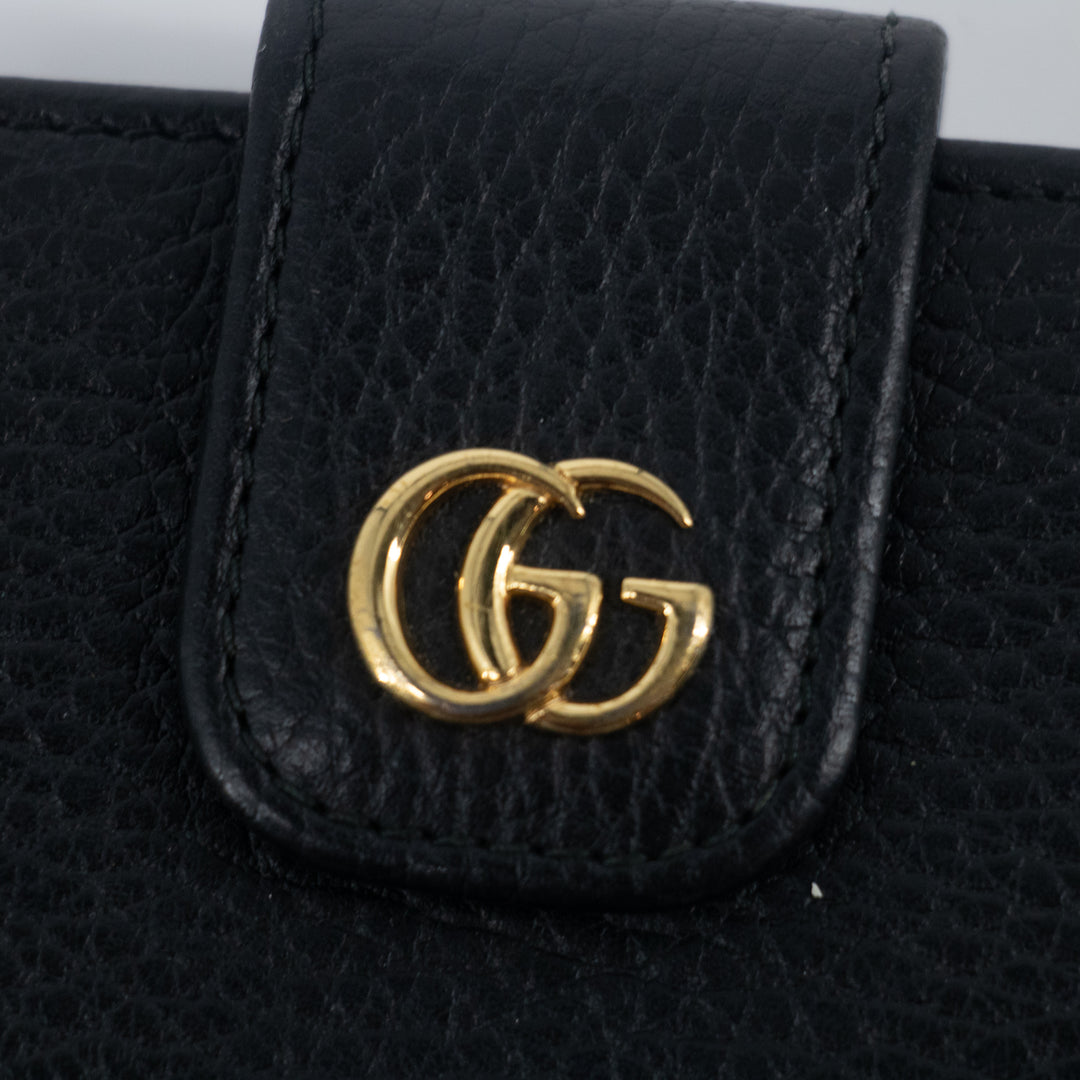 Gucci Black GG Marmont Leather Compact Wallet  #2268