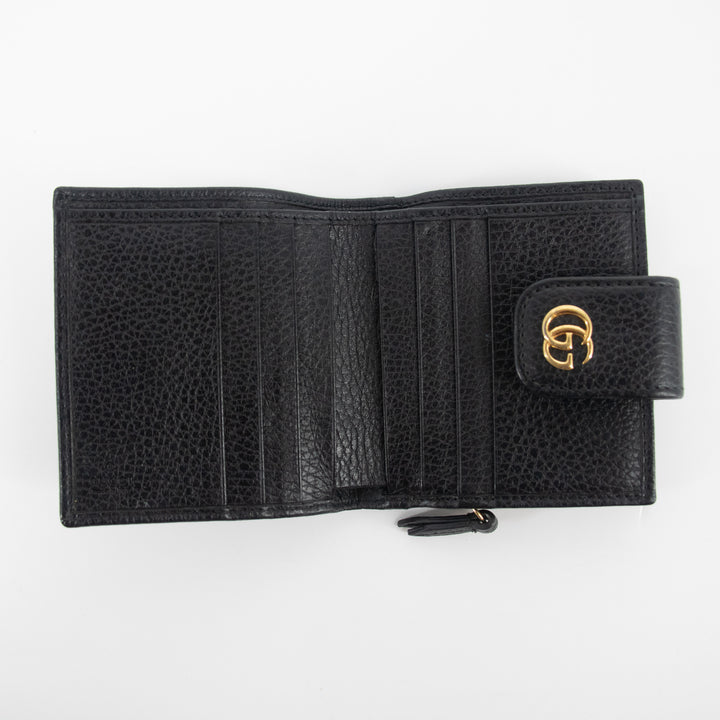 Gucci Black GG Marmont Leather Compact Wallet  #2268