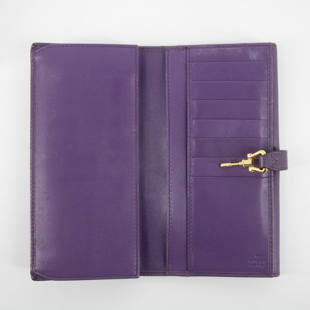 Gucci Purple Leather Jackie Long Wallet  #2269