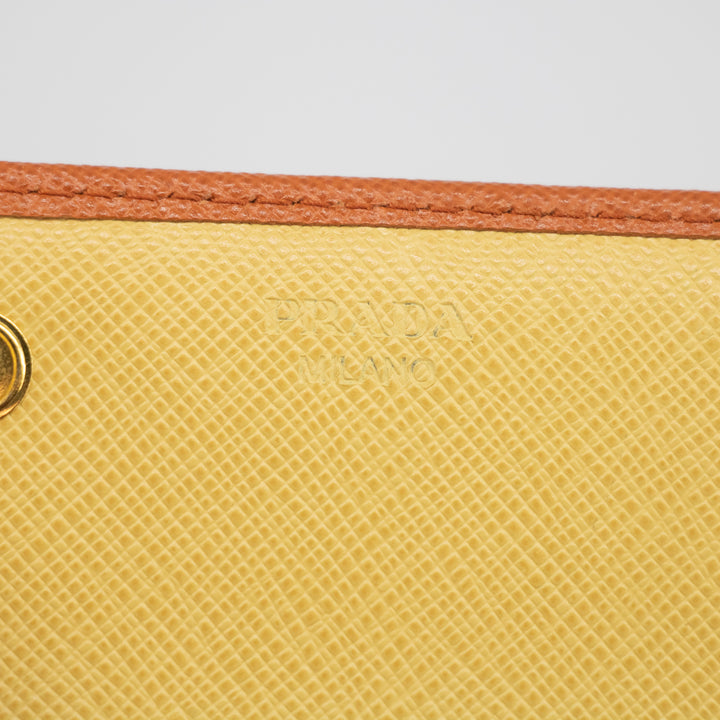 Prada Orange Saffiano Leather Long Wallet  #2270