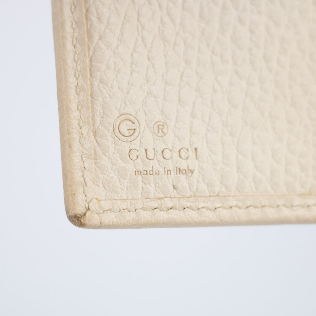 Gucci Beige Interlocking G Leather Double Hook Compact Wallet #2282