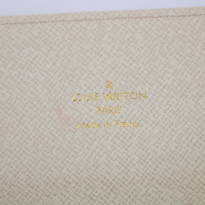 Louis Vuitton Beige Monogram Mini lin Portefeuille Sarah Wallet  #2283