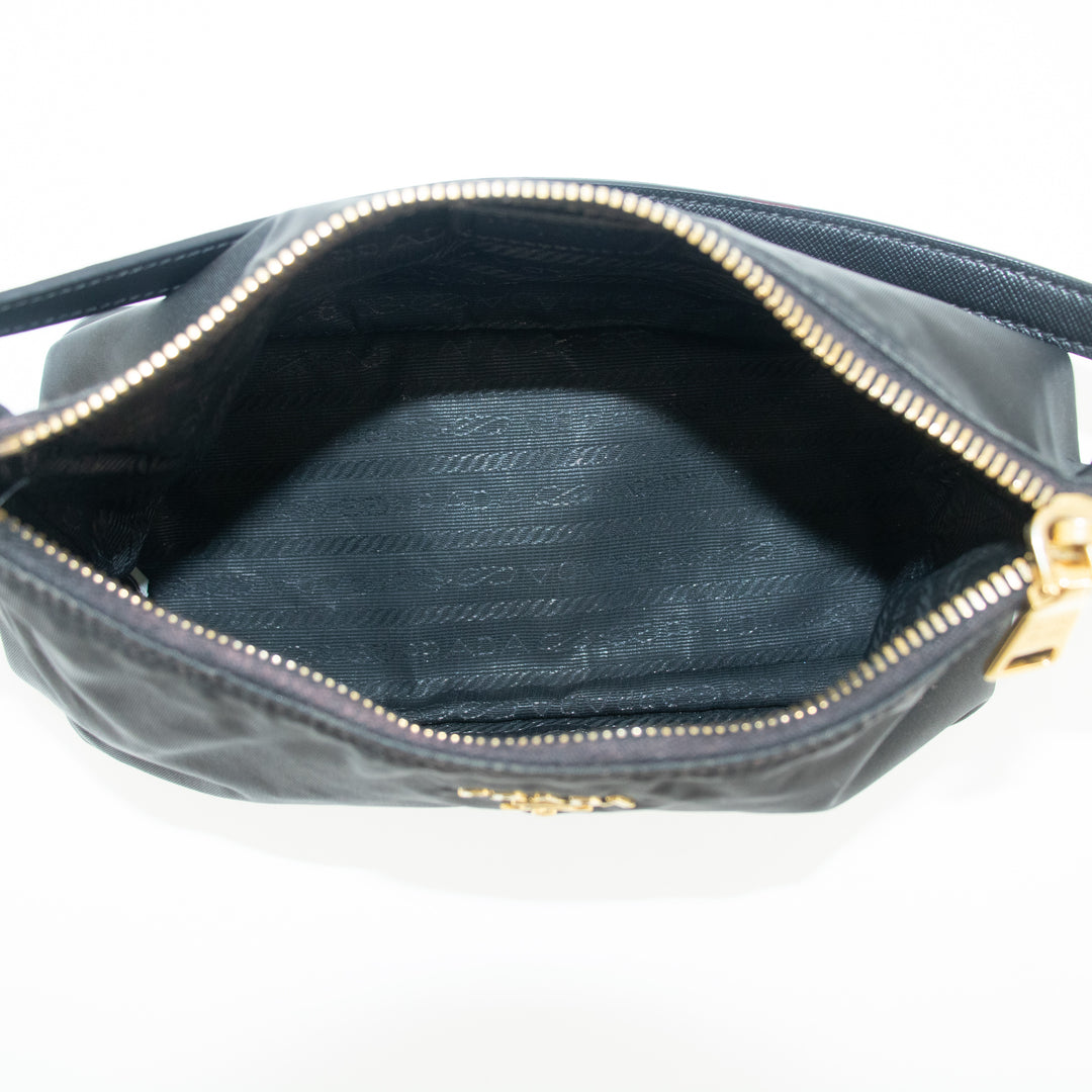 Prada Black Nylon Tessuto Pochette Bag #2308