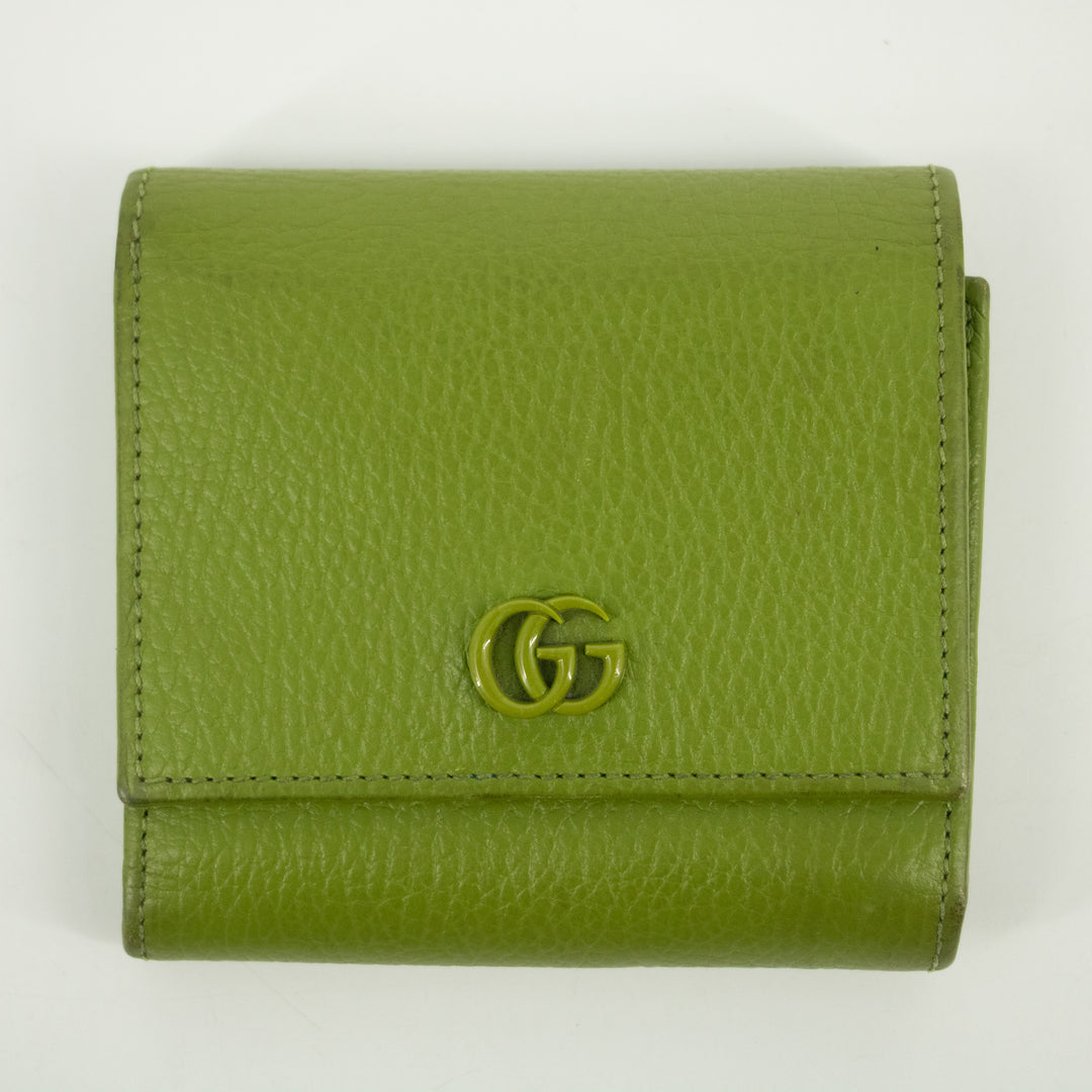 Gucci Mint Green Leather GG Marmont Mini Wallet #2364