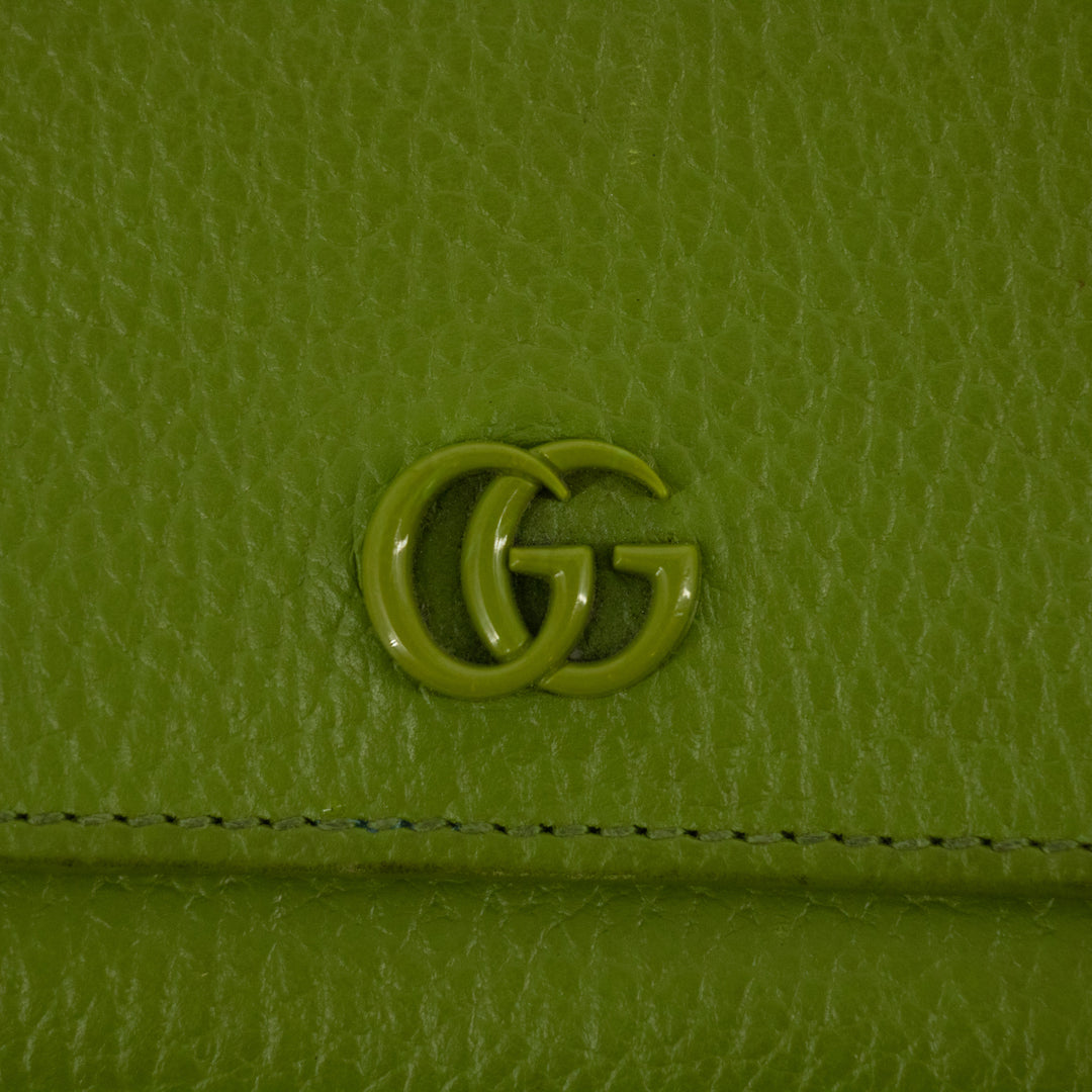 Gucci Mint Green Leather GG Marmont Mini Wallet #2364