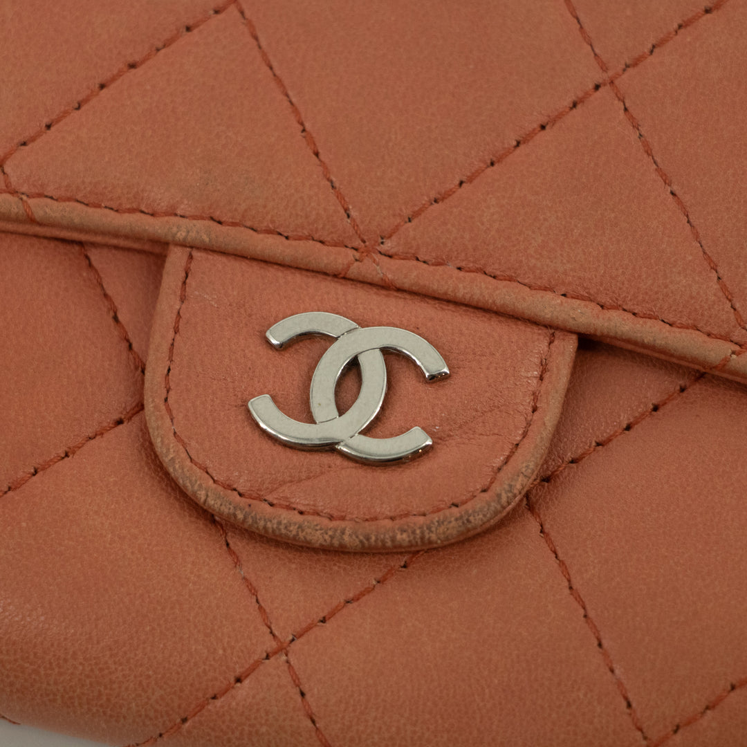 Chanel Pink Coco Mark Matelasse Lambskin Wallet #2365