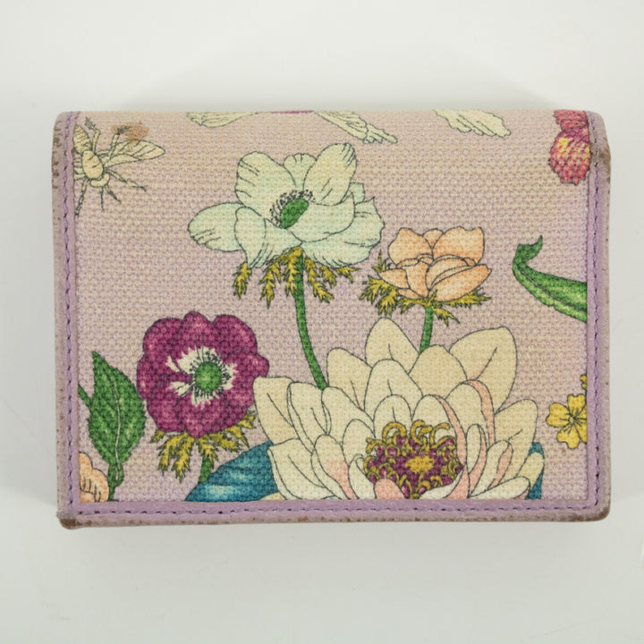 Gucci Purple GG Marmont Canvas x Leather Floral Compact Wallet  #2366