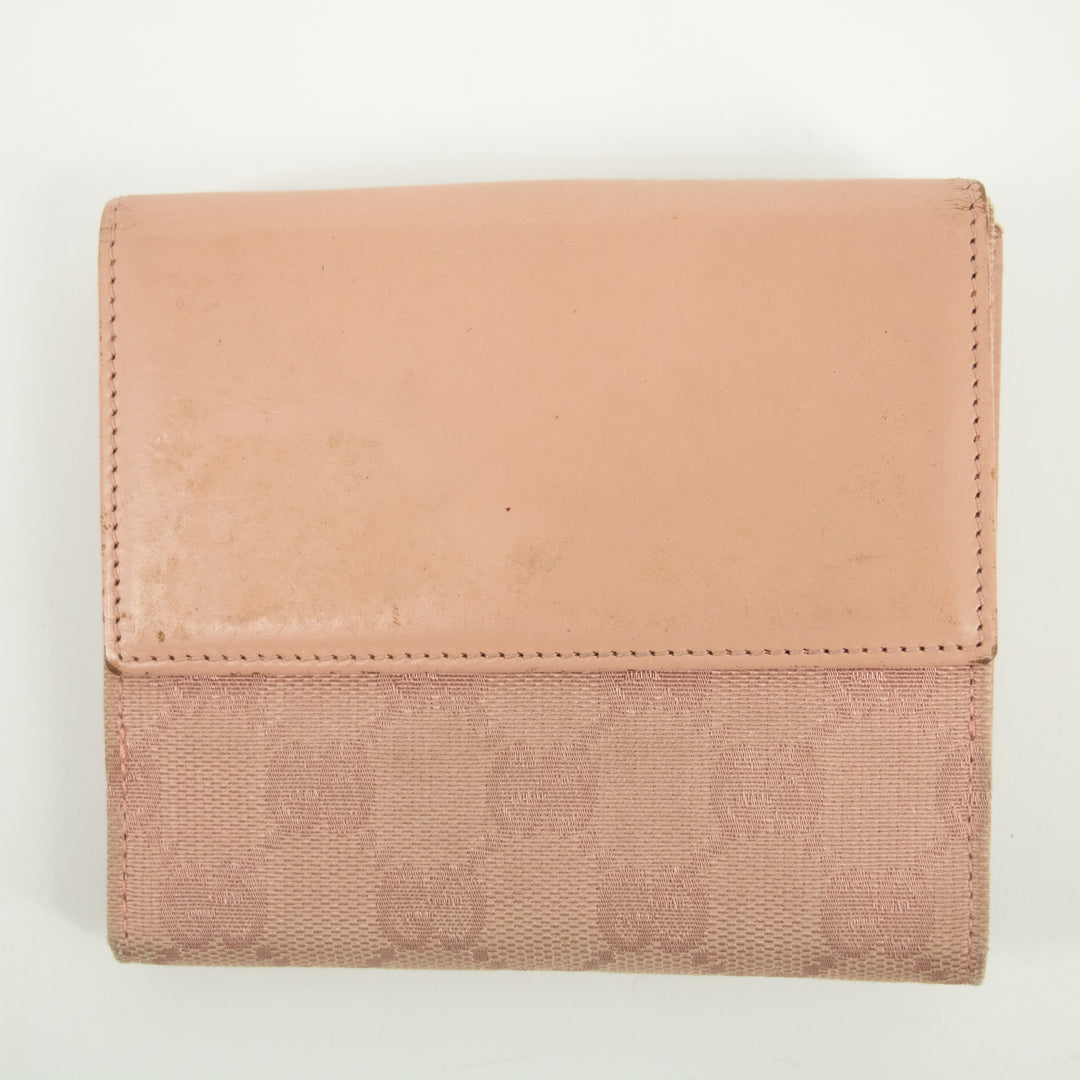 Gucci Pink Jackie GG Canvas x Leather Compact Wallet #2367