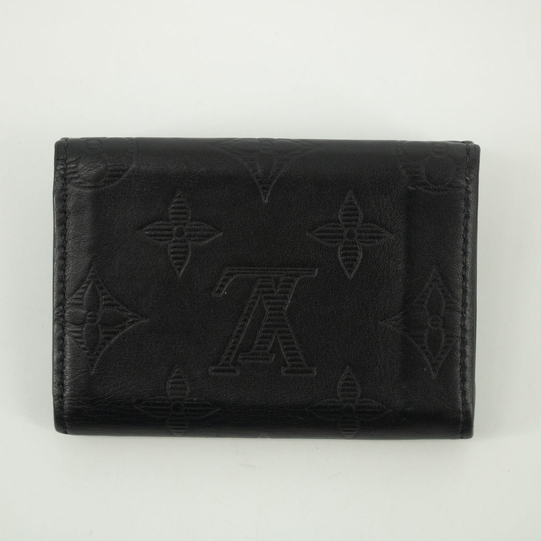 Louis Vuitton Black Monogram Shadow Discovery Compact Mini Wallet-#2378