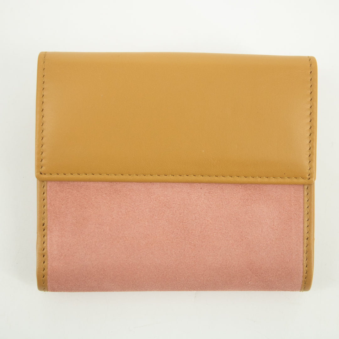 Gucci Pink Jackie Suede x Leather Compact Wallet #2379