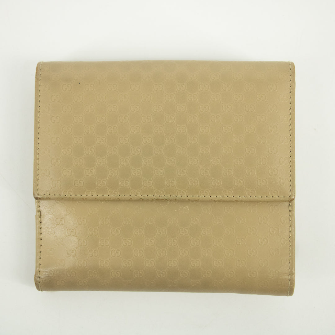 Gucci Beige Jackie Micro Guccisima Leather Compact Wallet  #2390