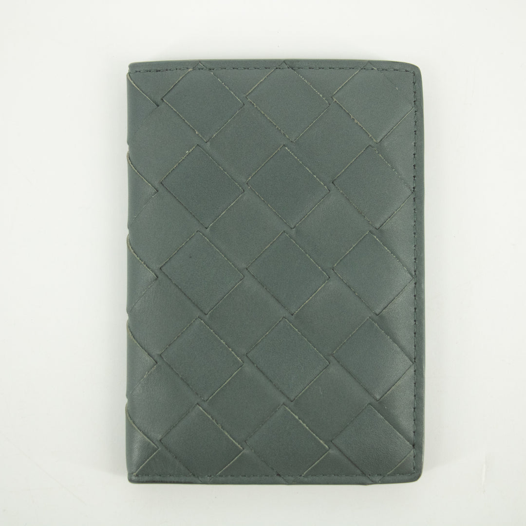 Bottega Veneta Gray Intecciato Leather Card Case #2392