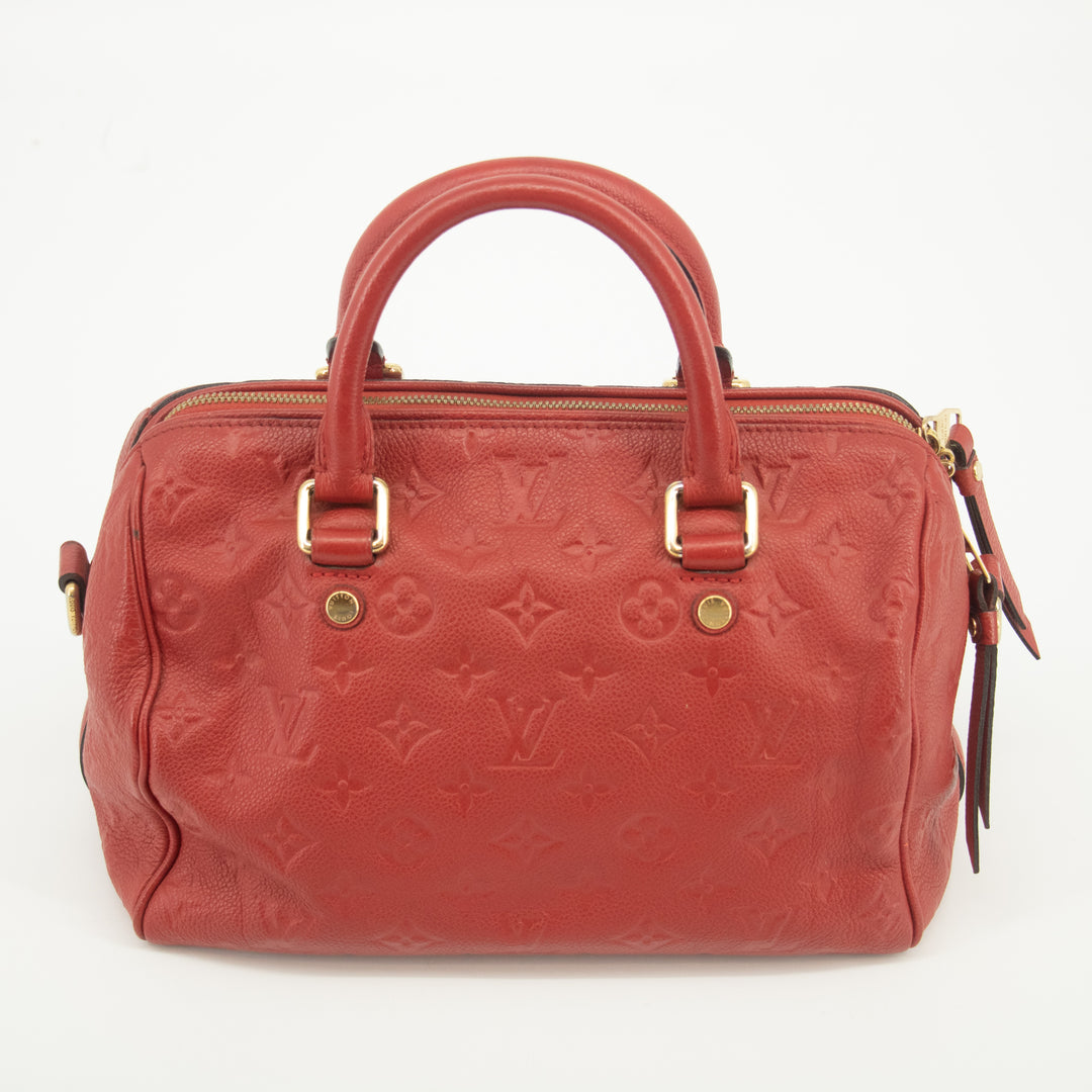 Louis Vuitton Red Empreinte Speedy 25 Bandouliere #2410